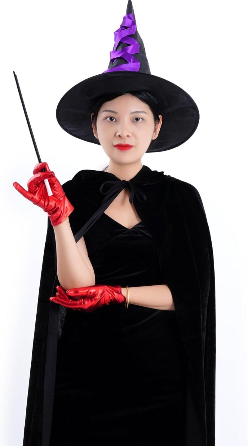 Rbenxia 1 Pair of Shiny Metallic Spandex Gloves Faux Leather Cropped Gloves for Halloween Cosplay Costume Party Favors - Image 5